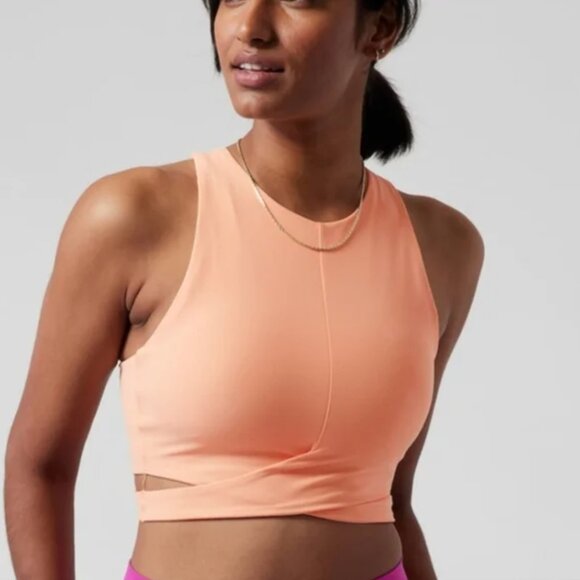 Athleta Other - Small - ATHLETA - Conscious Cut Out Crop D-DD+ Orange Coral Peach NEW $69 msrp